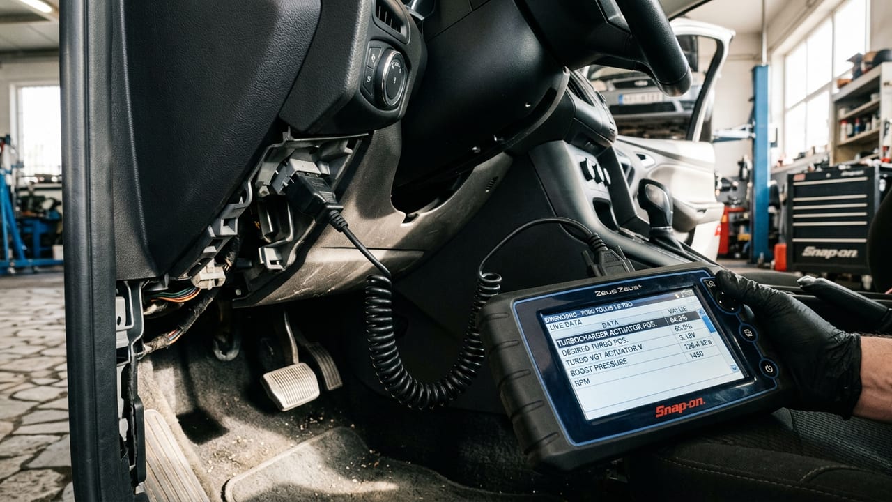 Диагностика актуатора турбины сканером через OBD-разъём