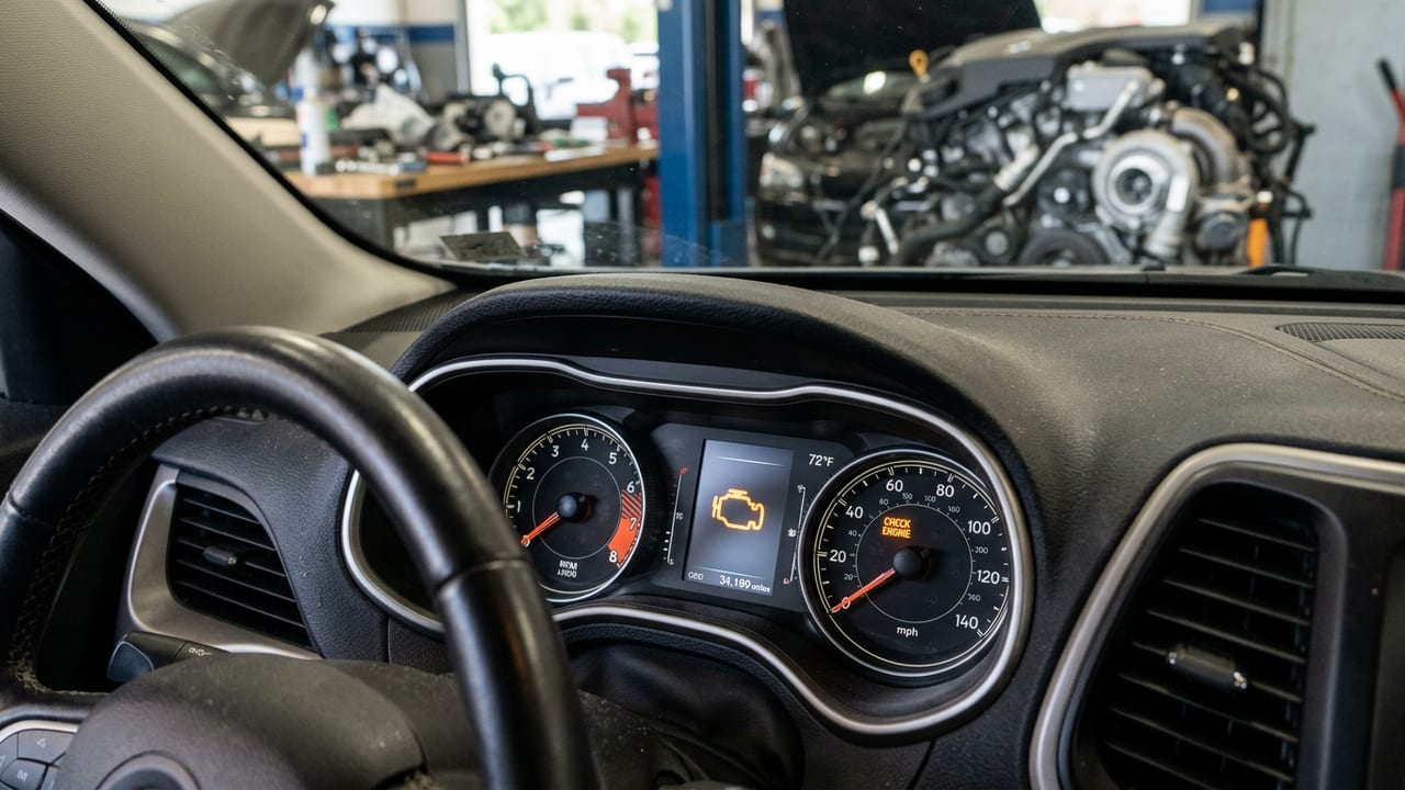 Ошибка Check Engine на панели из-за неисправности датчика наддува