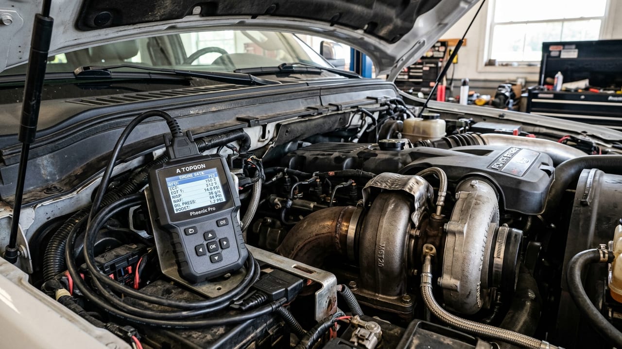 Диагностика турбины Nissan Navara сканером через OBD